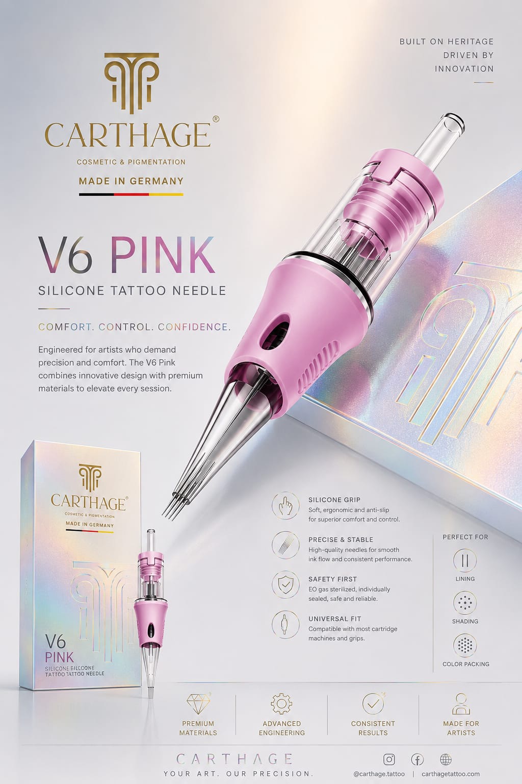 V6 Pink Silicone Tattoo Needle